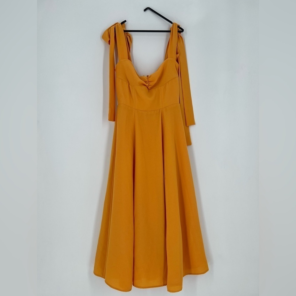 House Of Cb Alicia Strap Ties Corset Tangerine Midi Sundress